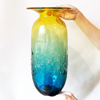 コスタボダ AURORA フラワーベース ブルーxオレンジ オブジェ