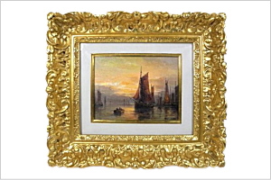 鈴木政輝 夕日の港 | 骨董品・アンティーク買取店げんぶ堂