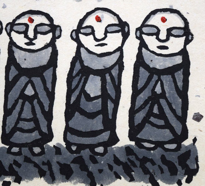 秋山巌「草しげる」木版画 絵画買取・販売の小竹美術