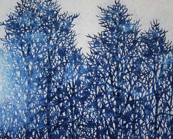 並木一「Tree Scene 30」木版画 絵画買取・販売の小竹美術