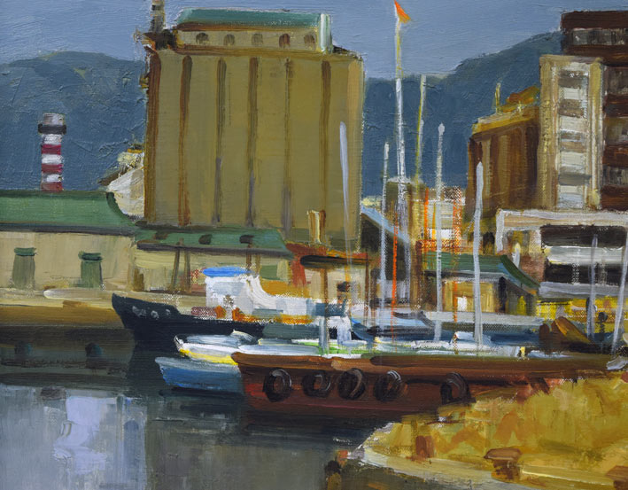 関口俊吾 水彩画 港の風景 St. Jean de Luz 1986 関口俊吾 水彩画 港の