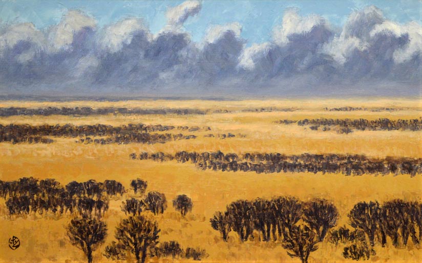 油絵 早春の磯 大平洋黒潮 M 15 坂本直行「早春の釧路湿原（北海道）」