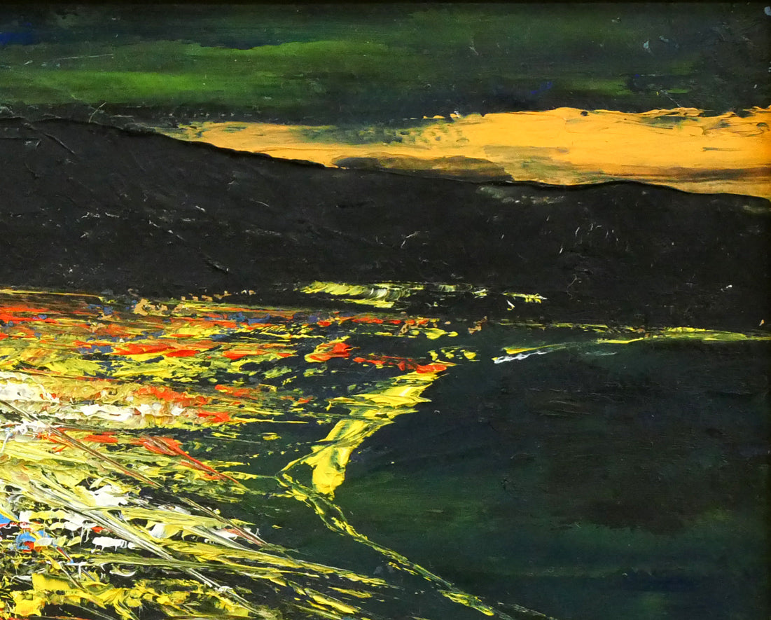 高橋哲夫「函館夜景」油絵・F4号 絵画買取・販売の小竹美術