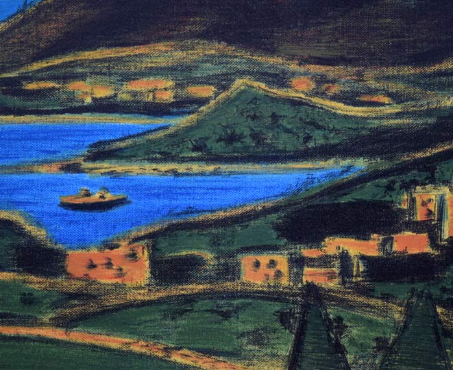 田崎広助「箱根朱富士」リトグラフ 絵画買取・販売の小竹美術