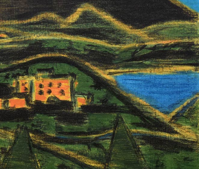 田崎広助「箱根朱富士」リトグラフ 絵画買取・販売の小竹美術