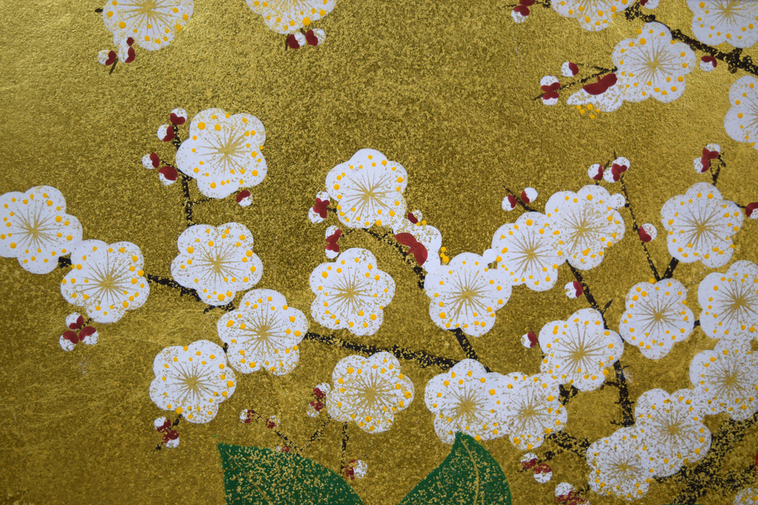 日本画琳派渡辺章雄 作千羽鶴