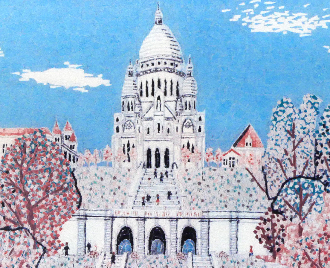 山下清「パリのサクレクール寺院」リトグラフ 絵画買取・販売の小竹美術