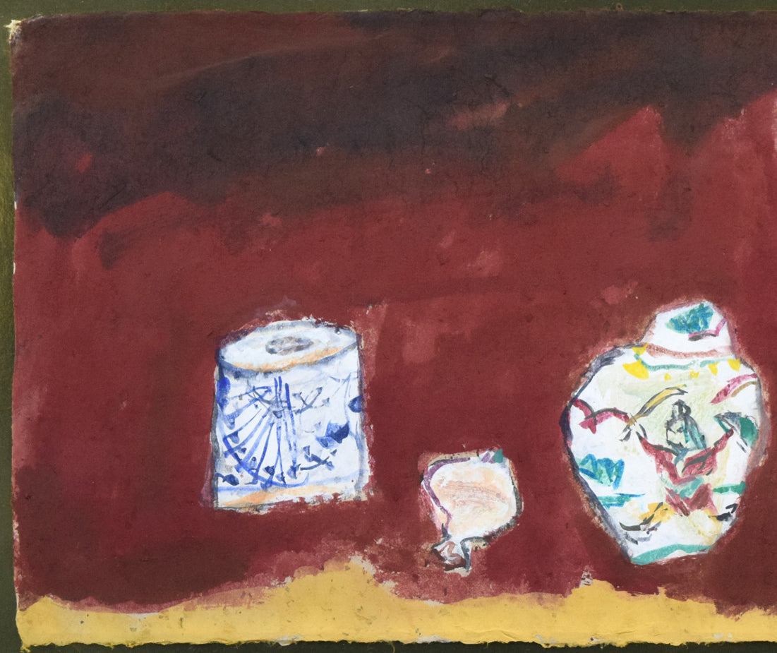 山谷芳弘「筆と器」紙に彩色・20号 絵画買取・販売の小竹美術