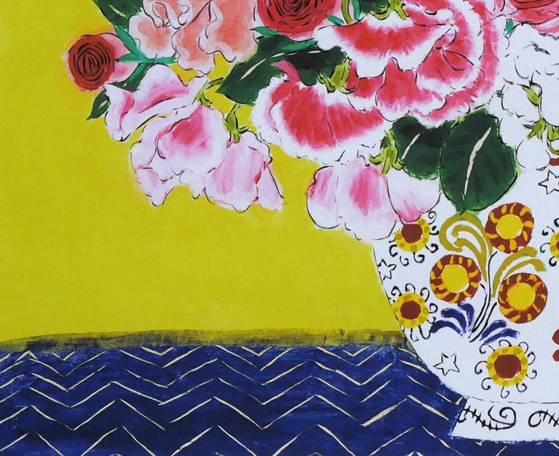 青木乃里子「スイートピーと薔薇」ジクレー版画 絵画買取・販売の小竹美術