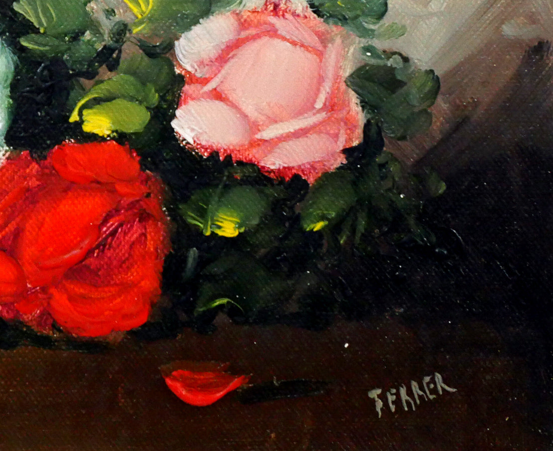 FERRER「薔薇」油絵・F3号 絵画買取・販売の小竹美術
