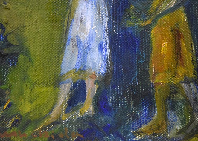 伏木田光夫「人物」油絵・F0号 絵画買取・販売の小竹美術