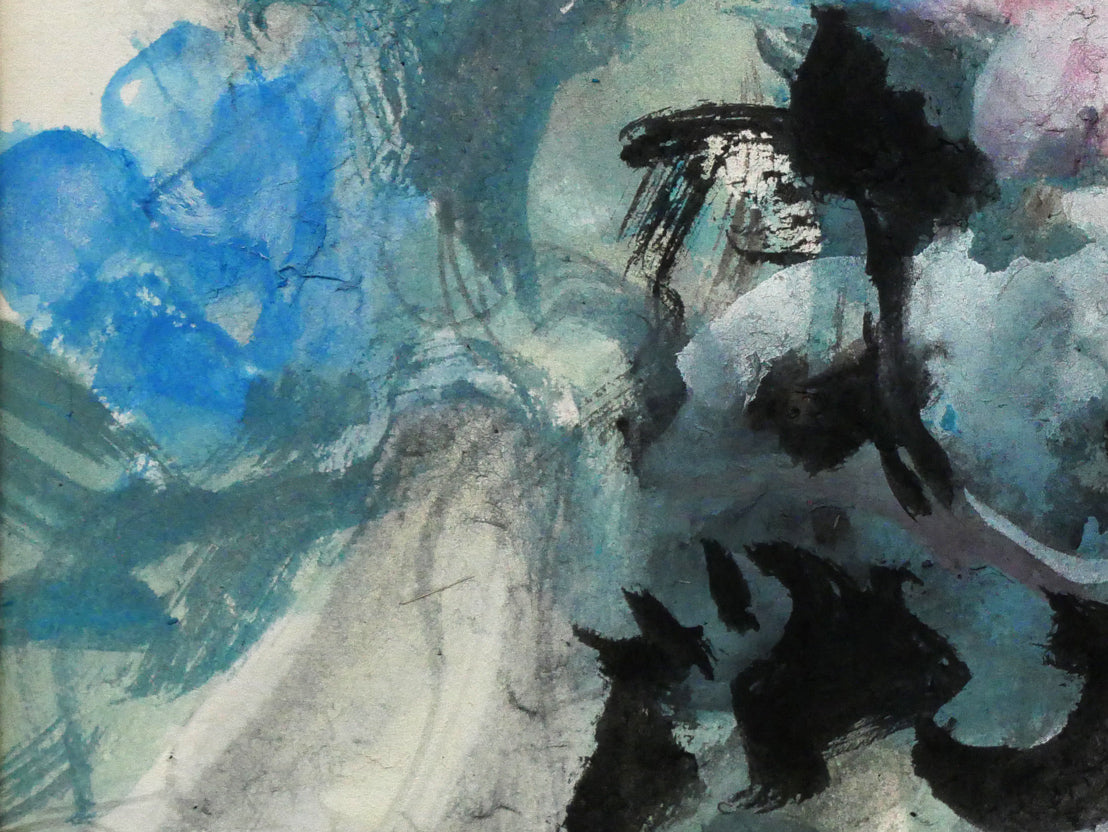 林武「花」墨・ガッシュ・紙 絵画買取・販売の小竹美術