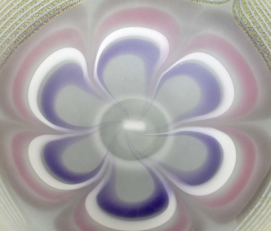 石井康治 花弁紋金彩手吹きガラス鉢