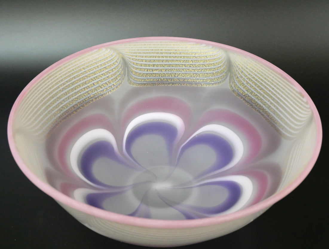 石井康治 花弁紋金彩手吹きガラス鉢