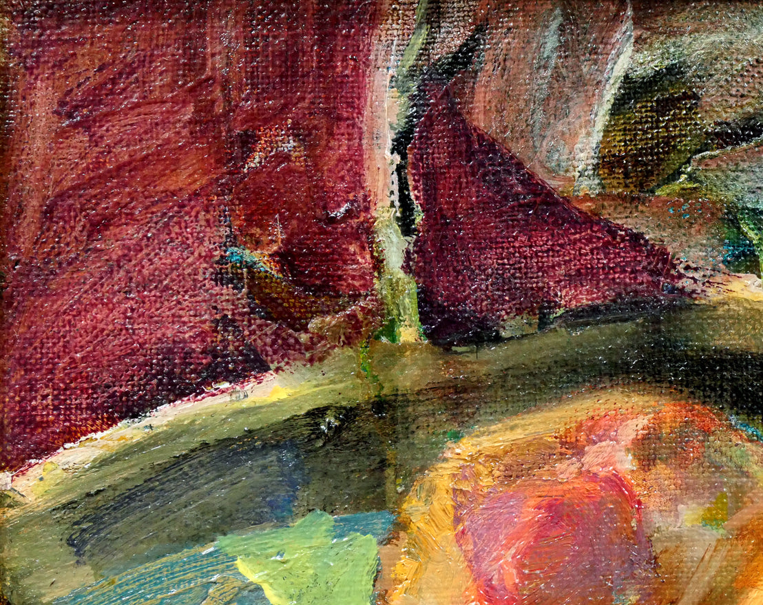 鎌田俳捺子「静物」油絵・F3号 絵画買取・販売の小竹美術