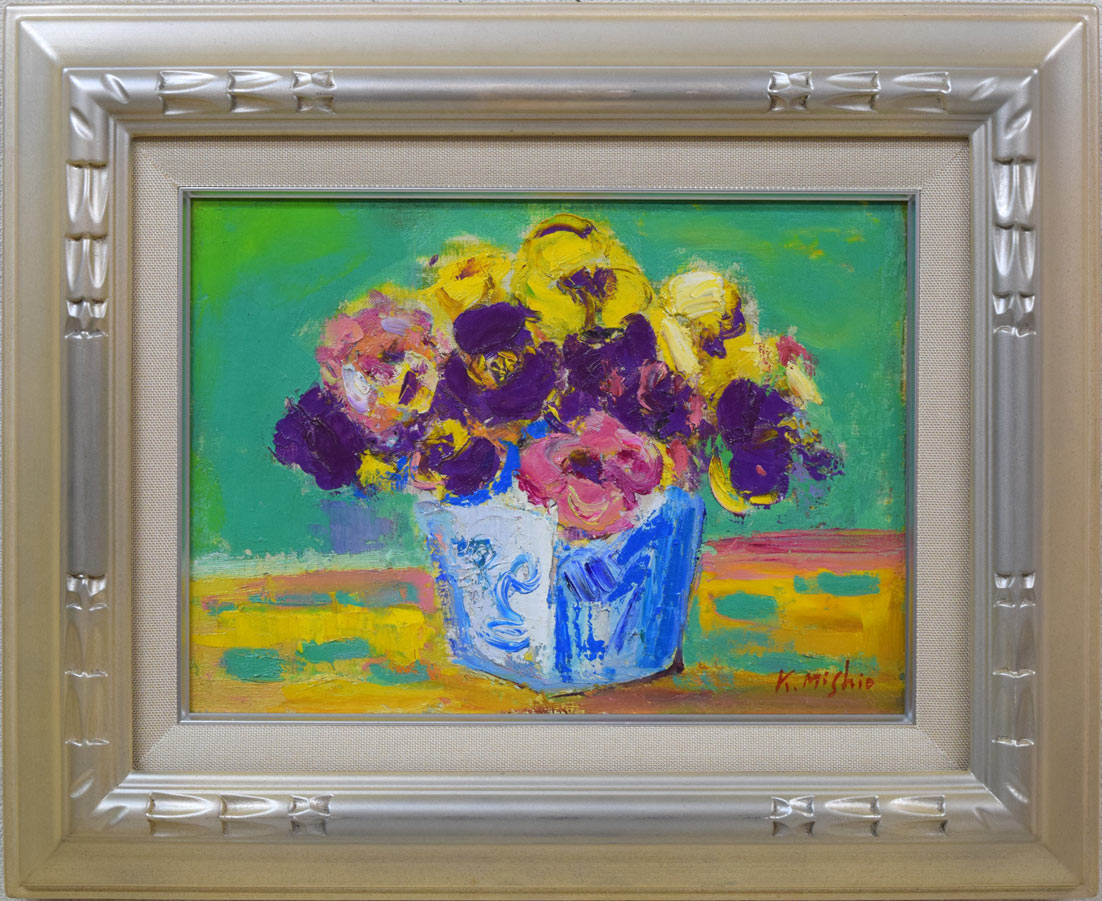 新品直筆絵画『原マスミ／水玉ワンピース』豪華（四つ切り）額付 直筆