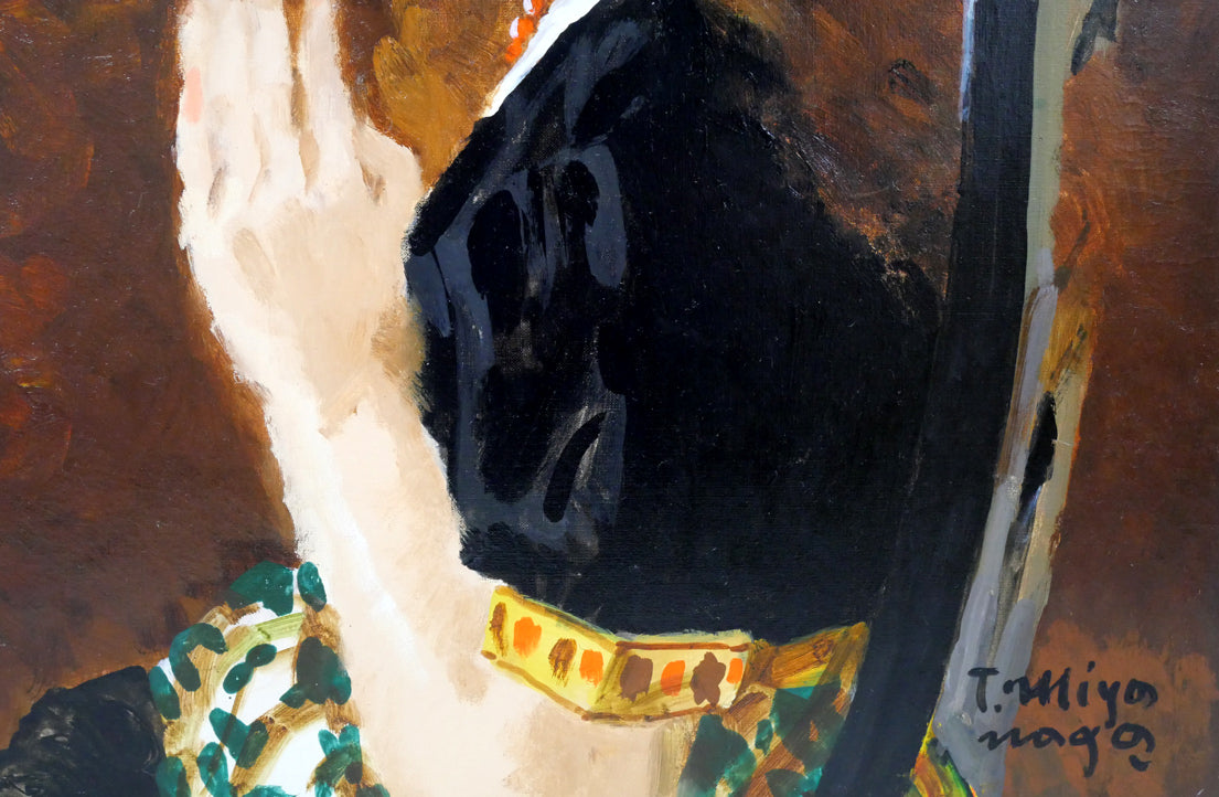 宮永岳彦「婦人像」油絵・F6号 絵画買取・販売の小竹美術