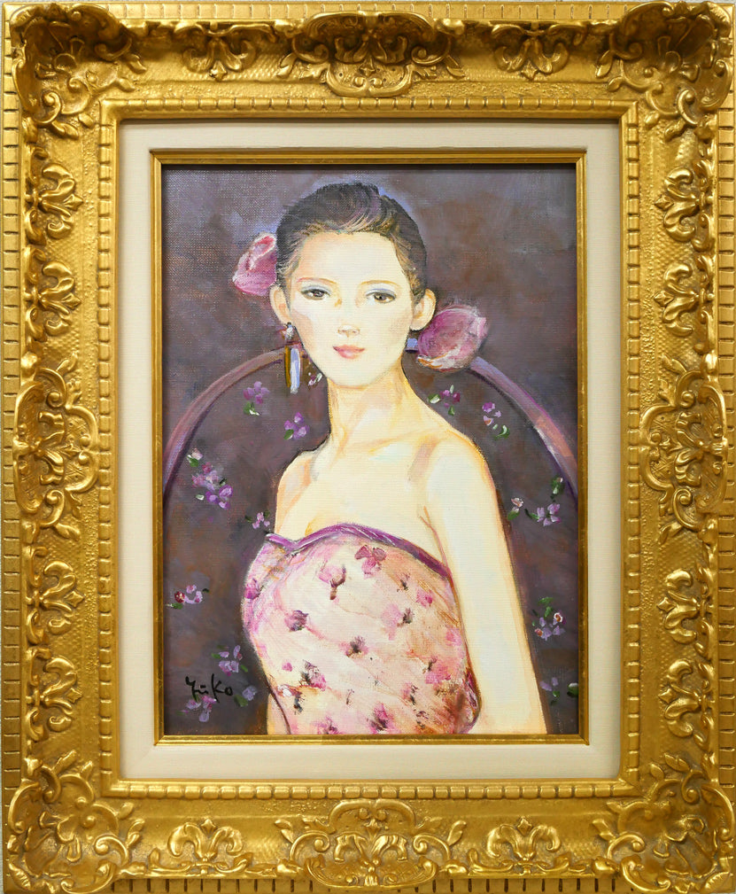 中島裕子「花のシャッポー」油絵・F6号 絵画買取・販売の小竹美術