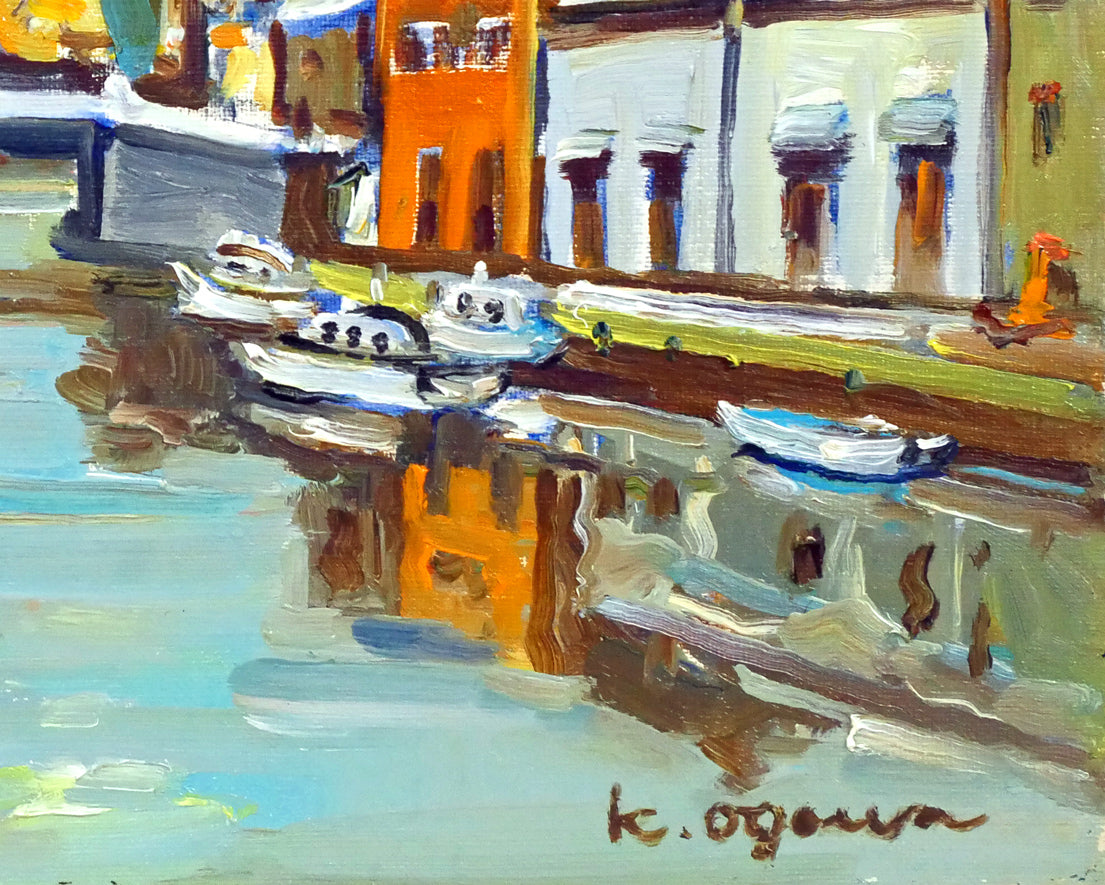 小川清「小樽運河」油絵・F4号 絵画買取・販売の小竹美術