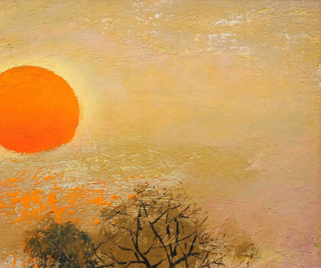 佐々木栄松「釧路湿原（金縁）」油絵・F3号 絵画買取・販売の小竹美術