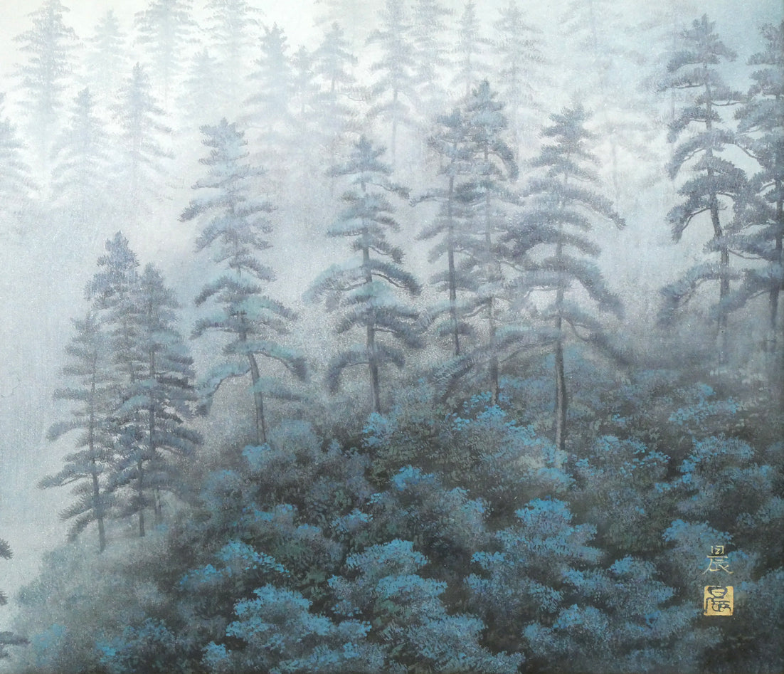 佐藤晨「富獄霧霽」日本画・F20号 絵画買取・販売の小竹美術