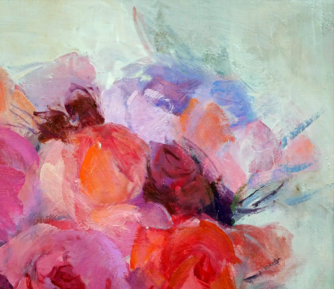 瀬古愛「薔薇」油絵・F4号 絵画買取・販売の小竹美術