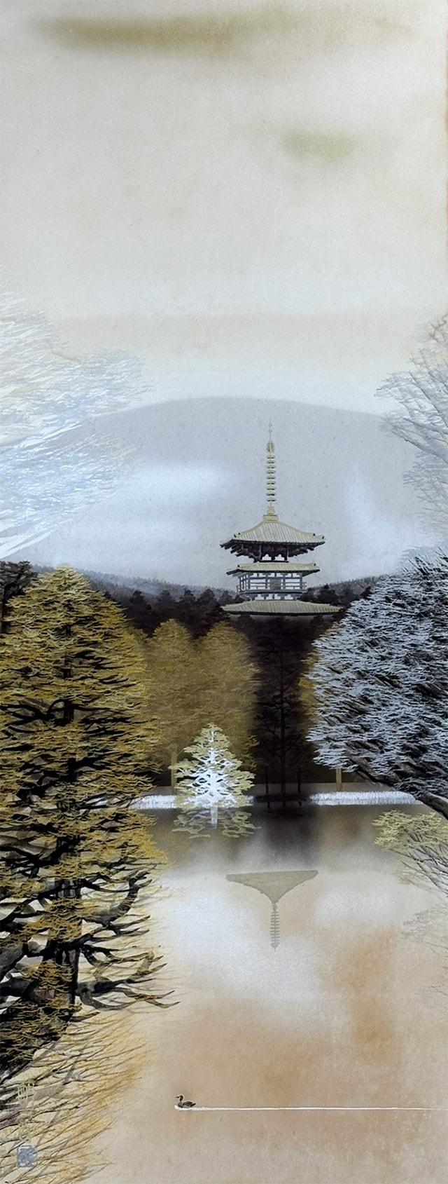 定価44万円】掛軸 絵画 吉村醇三郎 風景画 墨絵 美品 日本人画家