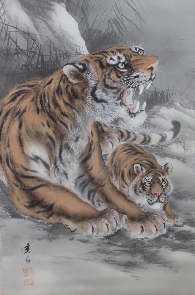 親子虎｜新・古美術 高美堂（こうびどう）｜掛軸販売・通販・買取