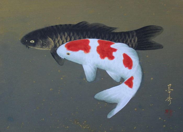 双鯉｜新・古美術 高美堂（こうびどう）｜掛軸販売・通販・買取｜骨董