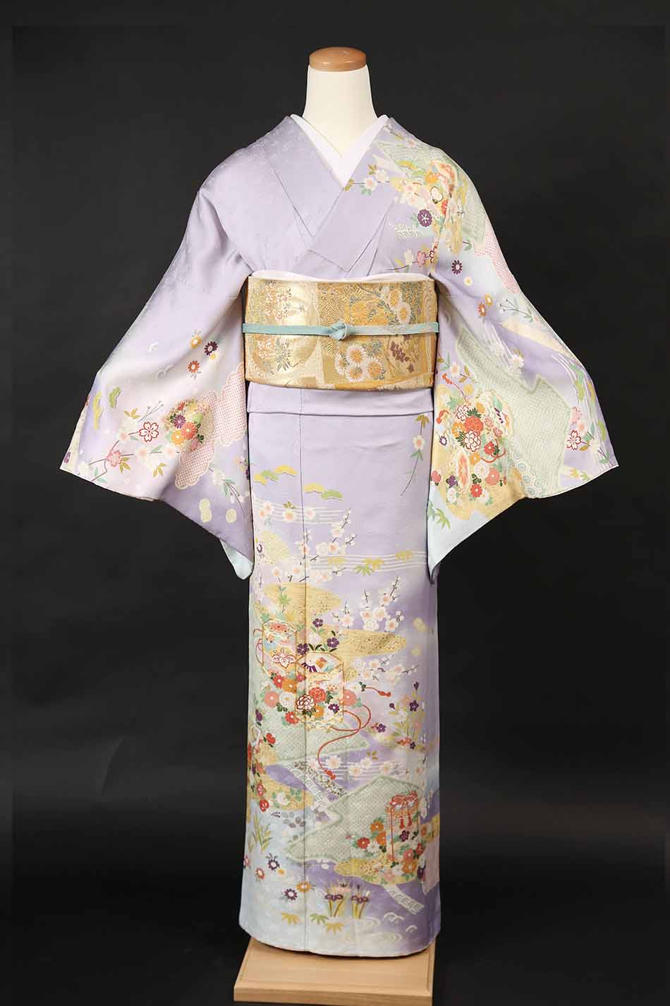 訪問着【 No.Z-361】藤色・京友禅【大きいサイズ】 | 東京・銀座で着物