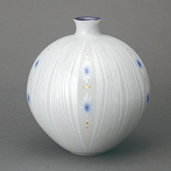 淡桜釉裏銀彩叢文壺(中田 一於)｜ギャラリージャパン