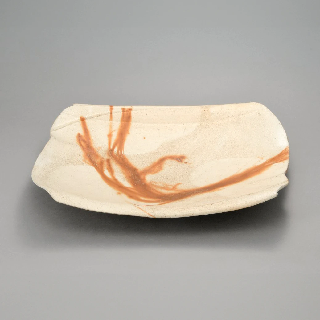 備前 緋𧜎四方皿(松嶋 弘)｜ギャラリージャパン