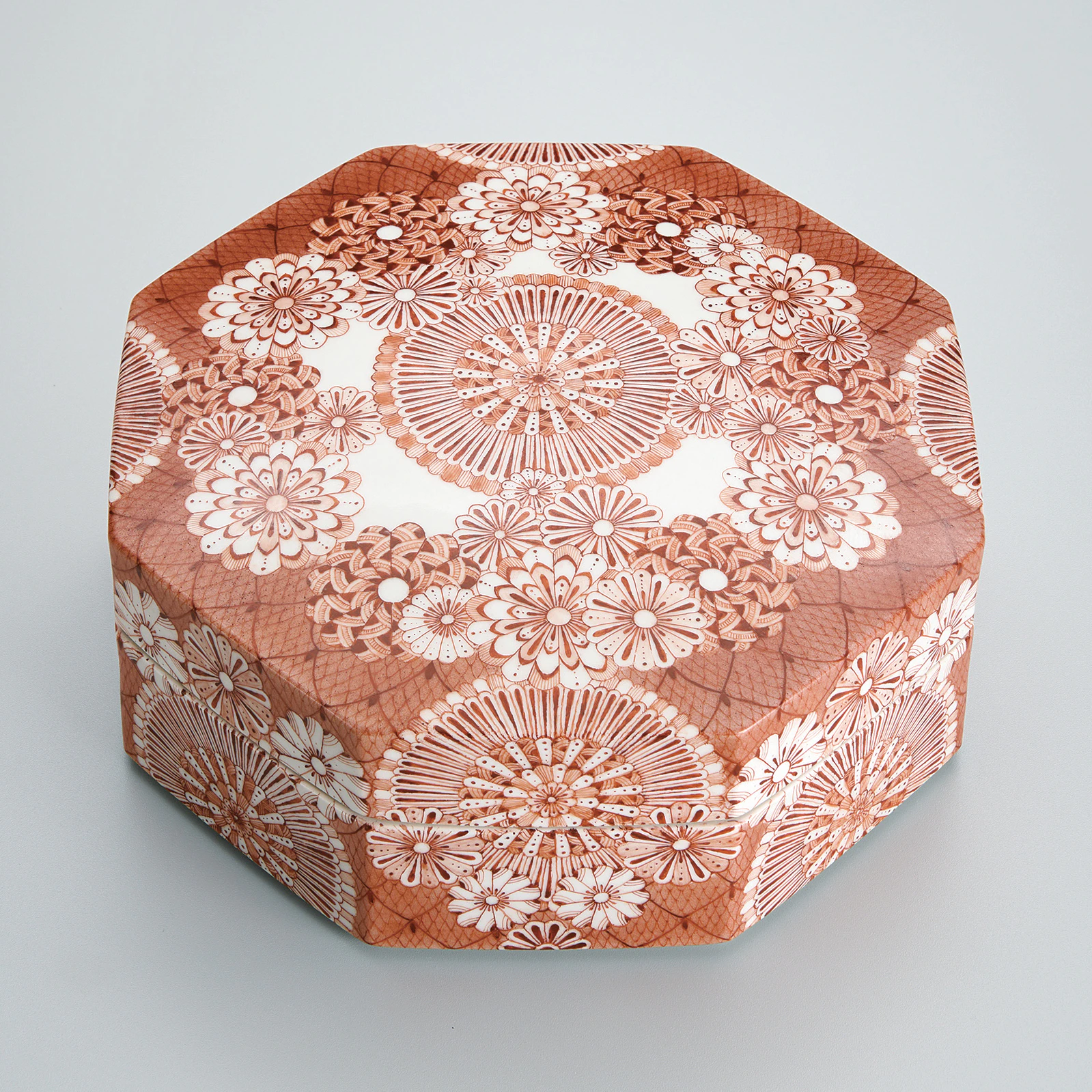 赤絵菊華紋陶筥(大杉 幸代)｜ギャラリージャパン