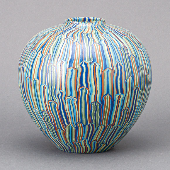 椋灰釉練上壺(松井 康陽)｜ギャラリージャパン