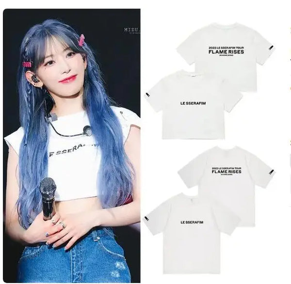 LE SSERAFIM Tour 2023 T-shirt - Flame Rises | Koreanxwear