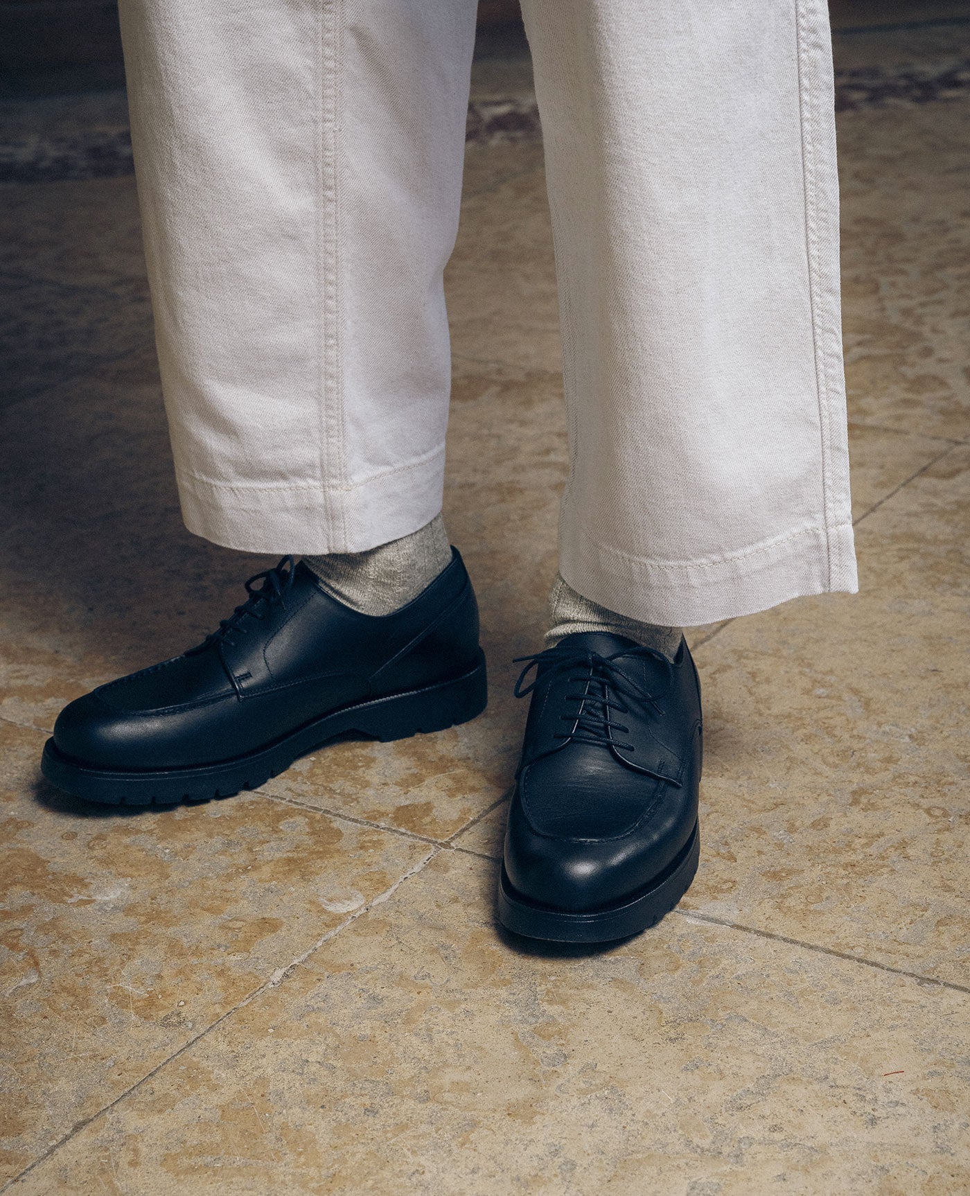 Black Leather Golf Derby Shoes FRODAN | Workwear Style – Kleman