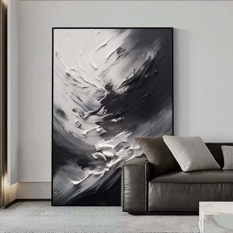 Buy Black and White Clouds Swirling Wall Art | Kline Collective