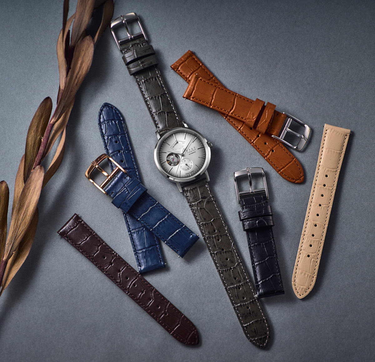 Knot S18-TD-IV 時計ベルト バンド 本革 18mm アイボリー クロコダイル