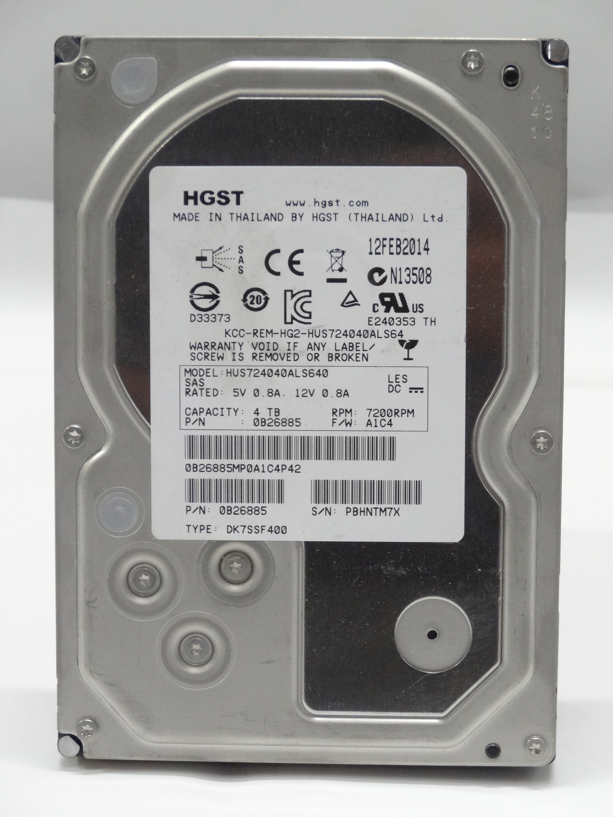 HDD 64 TB HGST 4TB SATA 6Gb/s 7.2K ENTERPRSE HARD DRVE MODEL