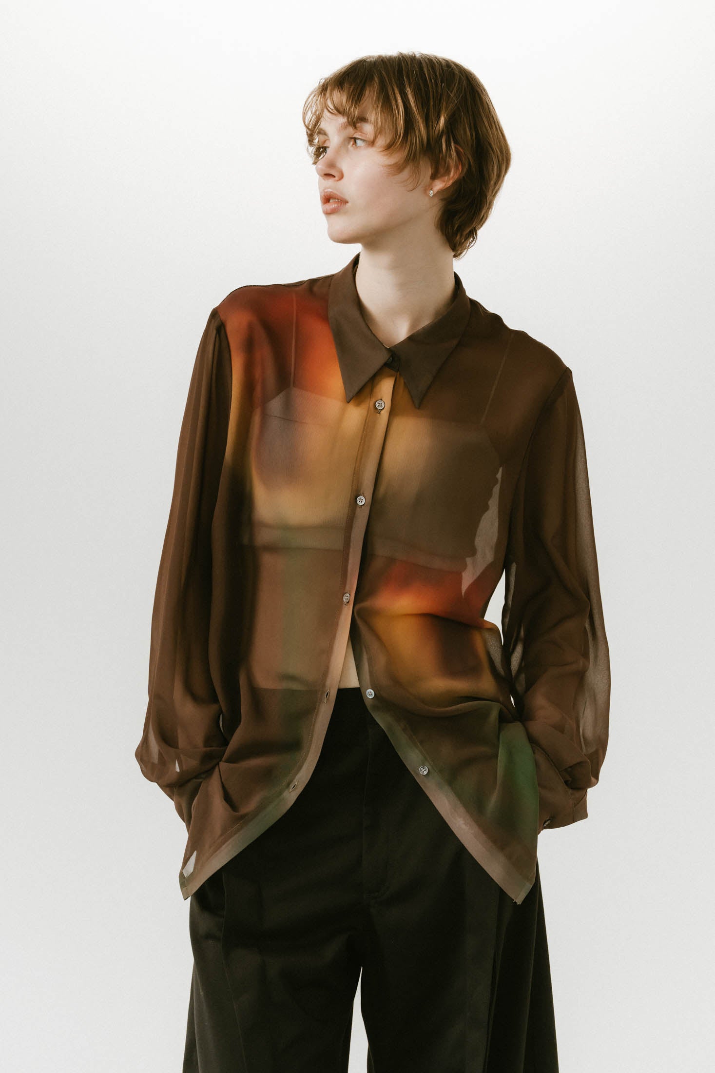 flower print sheer shirt(unisex)/3color | KNUTH MARF