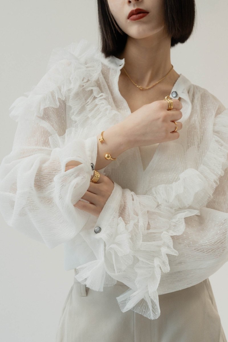 tulle design blouse/white | KNUTH MARF
