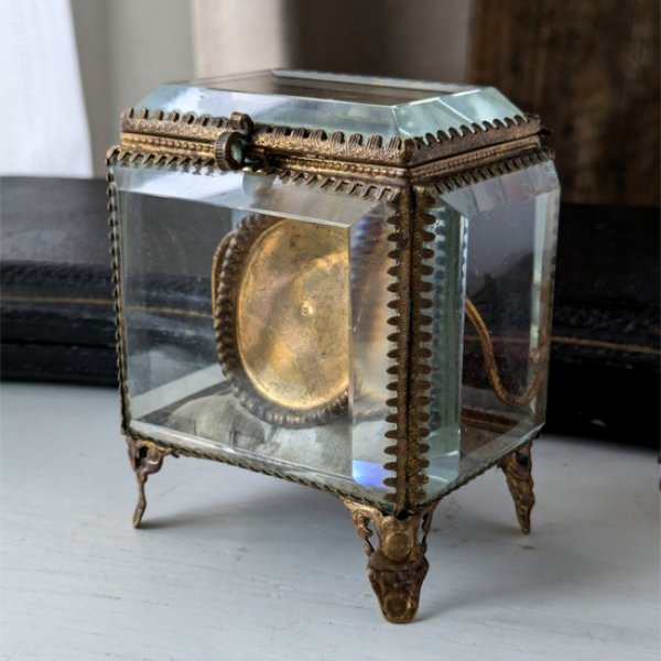 ベベルガラスの懐中時計ケース - アンティーク k-nuts