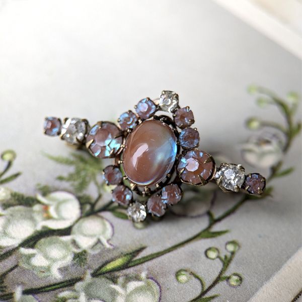 カボションサフィレットのクラスターブローチ - アンティーク k-nuts