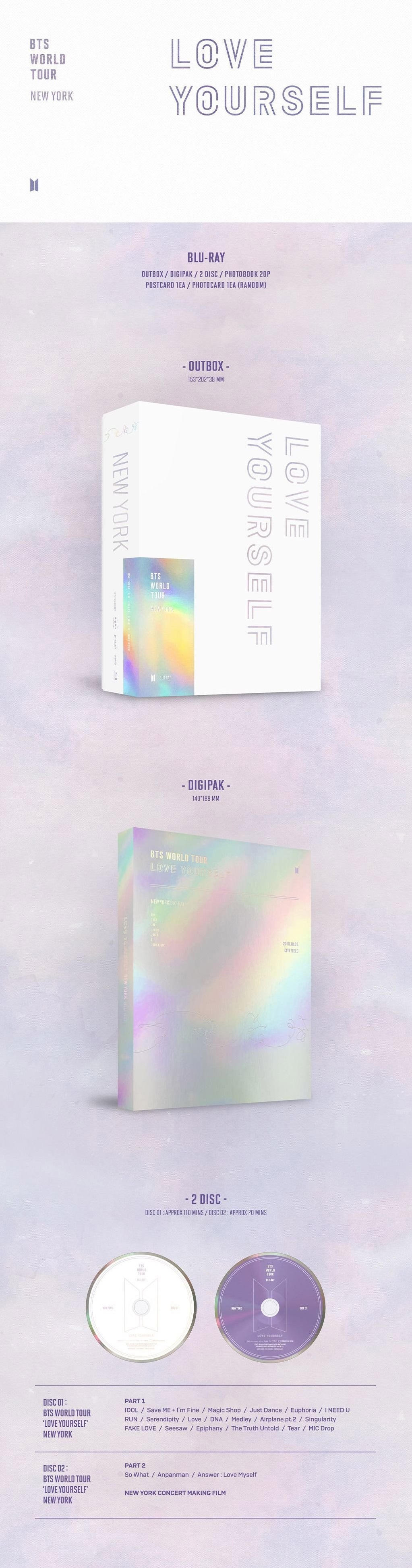 BTS WORLD TOUR LOVE YOURSELF NEW YORK BLU RAY - Kpop USA