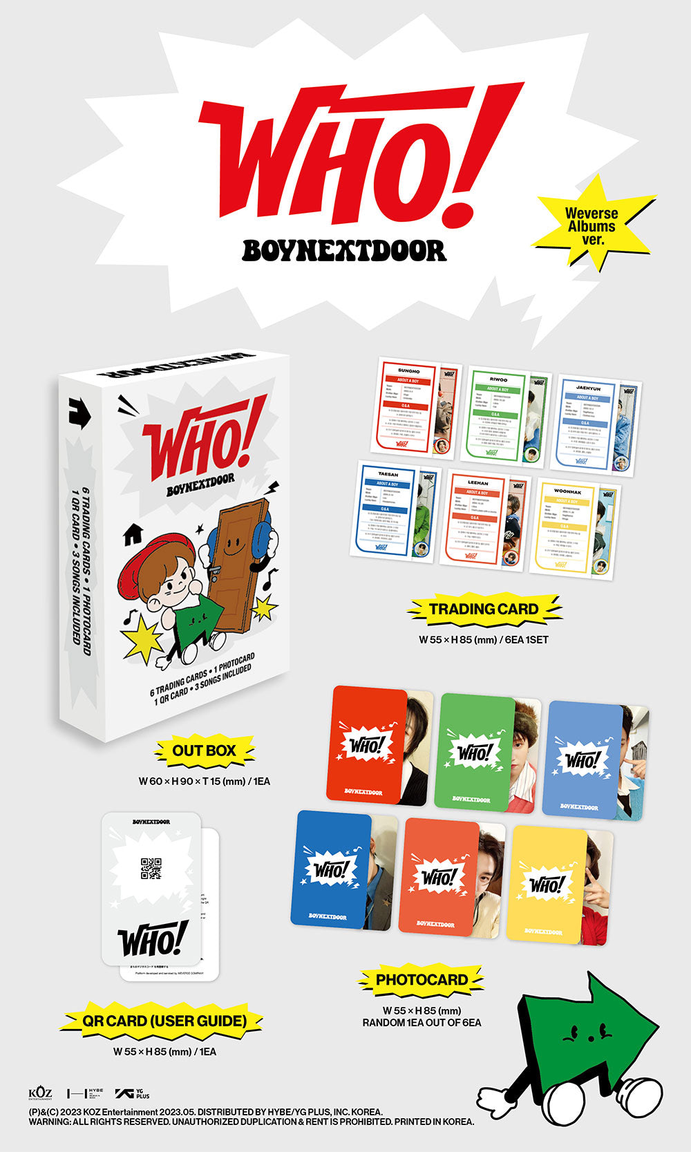 BOYNEXTDOOR - WHO! [1st Single Album - Weverse Ver.] - K PLACE