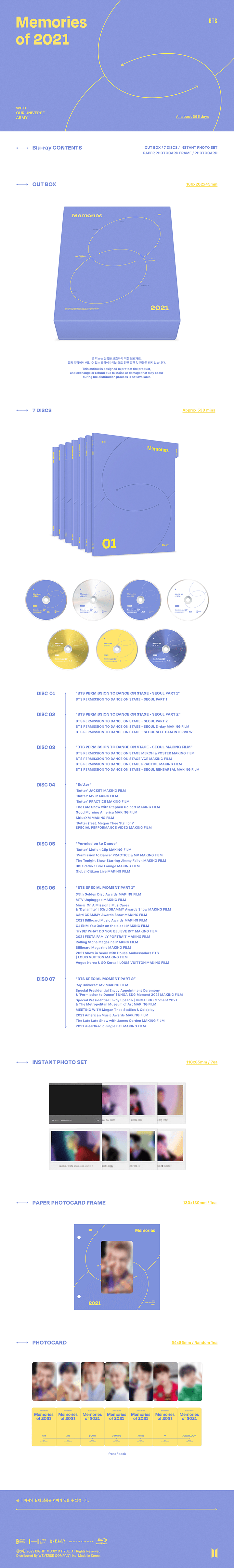 BTS - Memories of 2021 [Blu-ray] - K PLACE