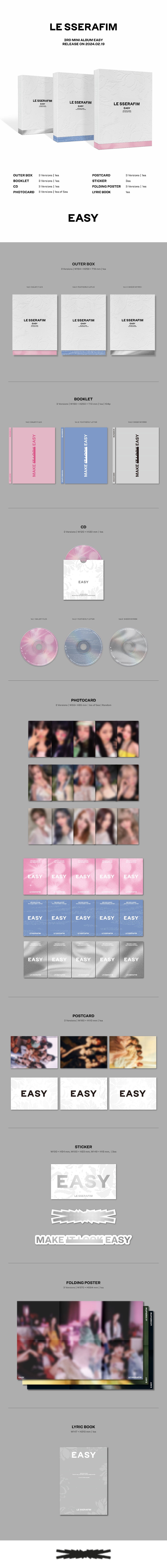 LE SSERAFIM - EASY [3rd Mini Album] - K PLACE
