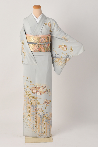 単衣付下げ訪問着[水色地・吉祥文様]｜着物レンタルあき (来店着付け