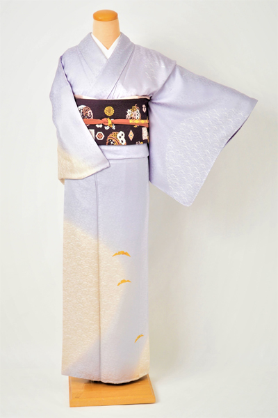 訪問着［藤鼠色に細かい柄の織込み］｜着物レンタルあき (来店着付け