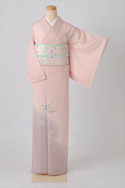 夏物_付け下げ訪問着(ピンク・雪輪)｜着物レンタルあき (来店着付け